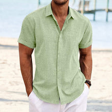 Load image into Gallery viewer, Men's Solid Color Casual Short Sleeve Shirt