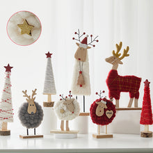 Load image into Gallery viewer, Christmas Wood Felt Reindeer Elk Tree Decorations