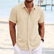 Load image into Gallery viewer, Men's Solid Color Casual Short Sleeve Shirt