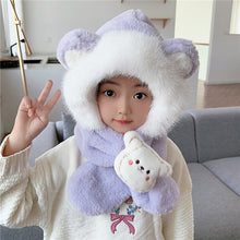 Load image into Gallery viewer, 2 in 1 Cute Cartoon Children's Warm Plush Hat