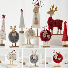 Load image into Gallery viewer, Christmas Wood Felt Reindeer Elk Tree Decorations