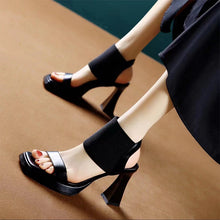 Load image into Gallery viewer, Square Toe High Heeled Sandal