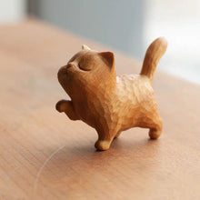 Load image into Gallery viewer, Tiny Cute Wooden Cat
