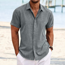 Load image into Gallery viewer, Men's Solid Color Casual Short Sleeve Shirt