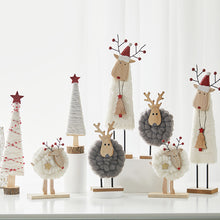 Load image into Gallery viewer, Christmas Wood Felt Reindeer Elk Tree Decorations