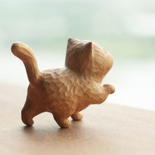Load image into Gallery viewer, Tiny Cute Wooden Cat