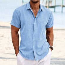Load image into Gallery viewer, Men's Solid Color Casual Short Sleeve Shirt