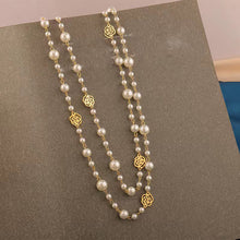 Load image into Gallery viewer, Pearl Flower Long Necklace