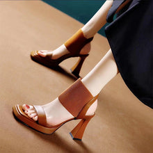 Load image into Gallery viewer, Square Toe High Heeled Sandal