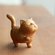 Load image into Gallery viewer, Tiny Cute Wooden Cat