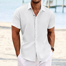 Load image into Gallery viewer, Men's Solid Color Casual Short Sleeve Shirt