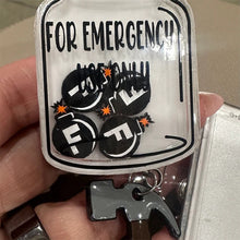Load image into Gallery viewer, F-Bombs Shaker Badge Reel For Emergency Use