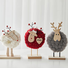 Load image into Gallery viewer, Christmas Wood Felt Reindeer Elk Tree Decorations