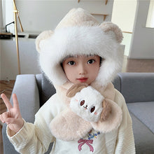 Load image into Gallery viewer, 2 in 1 Cute Cartoon Children's Warm Plush Hat
