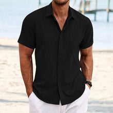 Load image into Gallery viewer, Men's Solid Color Casual Short Sleeve Shirt