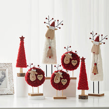 Load image into Gallery viewer, Christmas Wood Felt Reindeer Elk Tree Decorations