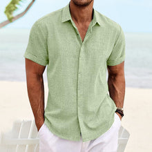 Load image into Gallery viewer, Men's Solid Color Casual Short Sleeve Shirt
