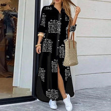 Load image into Gallery viewer, Elegant Printed Single-Breasted Slit Dress