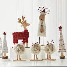 Load image into Gallery viewer, Christmas Wood Felt Reindeer Elk Tree Decorations