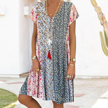 Load image into Gallery viewer, Mini Flower Boho Mini Dress