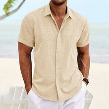 Load image into Gallery viewer, Men's Solid Color Casual Short Sleeve Shirt