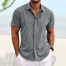 Load image into Gallery viewer, Men's Solid Color Casual Short Sleeve Shirt