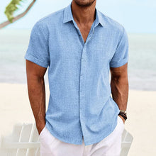 Load image into Gallery viewer, Men's Solid Color Casual Short Sleeve Shirt