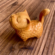 Load image into Gallery viewer, Tiny Cute Wooden Cat