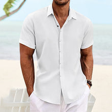 Load image into Gallery viewer, Men's Solid Color Casual Short Sleeve Shirt
