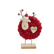 Load image into Gallery viewer, Christmas Wood Felt Reindeer Elk Tree Decorations