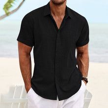 Load image into Gallery viewer, Men's Solid Color Casual Short Sleeve Shirt