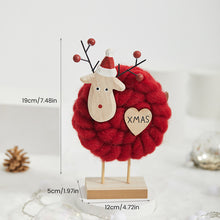 Load image into Gallery viewer, Christmas Wood Felt Reindeer Elk Tree Decorations
