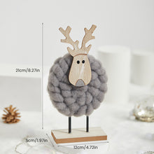 Load image into Gallery viewer, Christmas Wood Felt Reindeer Elk Tree Decorations