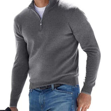 Load image into Gallery viewer, Cashmere Zipper Basic Sweater