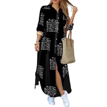 Load image into Gallery viewer, Elegant Printed Single-Breasted Slit Dress