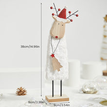 Load image into Gallery viewer, Christmas Wood Felt Reindeer Elk Tree Decorations