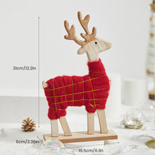 Load image into Gallery viewer, Christmas Wood Felt Reindeer Elk Tree Decorations
