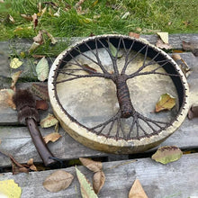 Load image into Gallery viewer, Shamanic Drum 'Tree of Life' Instrumental Ornament