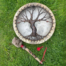 Load image into Gallery viewer, Shamanic Drum 'Tree of Life' Instrumental Ornament