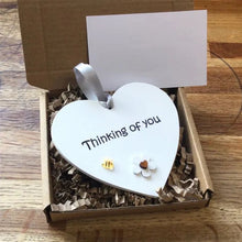 Load image into Gallery viewer, Wooden Heart Pocket Teddy Bear Hug