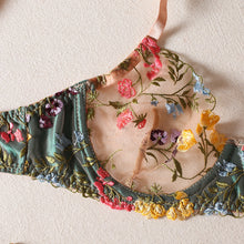 Load image into Gallery viewer, Women's Lace Flower Bra and Briefs Set