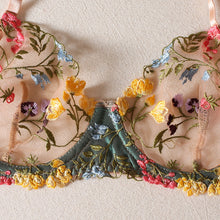 Load image into Gallery viewer, Women's Lace Flower Bra and Briefs Set