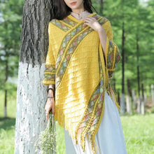 Load image into Gallery viewer, Women's Retro Pullover Tassel Shawl