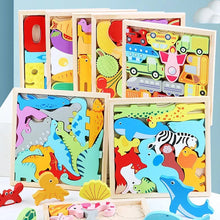 Load image into Gallery viewer, Wooden Animal Block Puzzle