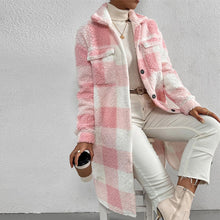Load image into Gallery viewer, Women’s Chic Plaid Print Warm Plush Long Coat