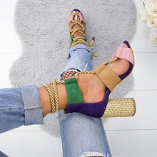 Load image into Gallery viewer, Multicolor Lace-up Heels