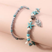 Load image into Gallery viewer, Sea turtle Anklet Starfish Turquoise