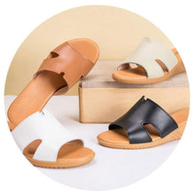 Load image into Gallery viewer, Women's Summer Leather Low Heel Casual Slippers