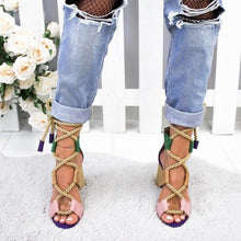 Load image into Gallery viewer, Multicolor Lace-up Heels