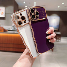 Load image into Gallery viewer, Cute Wave Shape With Love Heart Raised Camera Protection Phone Case